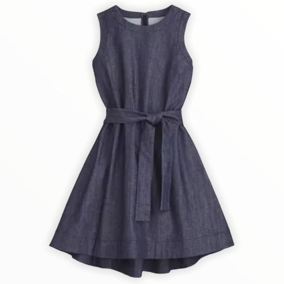 Kate Spade Broome Street Belted Sleeveless Dark Blue Denim Dress size XS - Picture 2 of 14